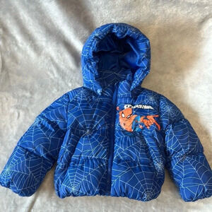 H&M X Marvel  - NWOT - Spiderman puffer winter jacket. Size 18-24 months